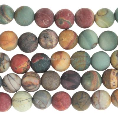 China Pleochroic / Pleochroism Round Gemstone Cove Red Jasper Matte Beads for sale