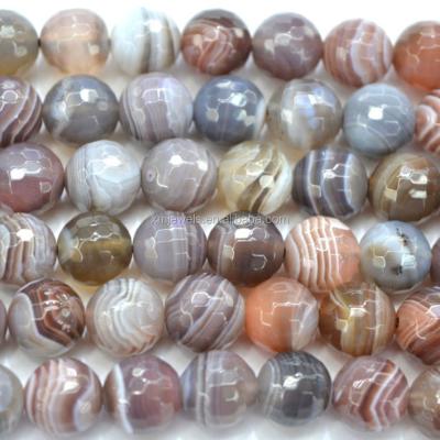 China Agate Botswana Pleochroic / Pleochroism Multicolor Beads Faceted Round 10m for sale