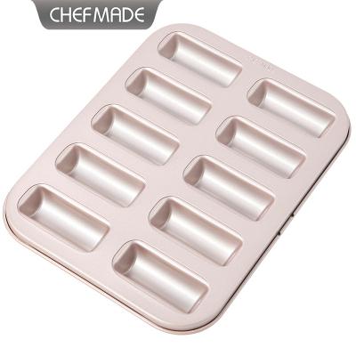 China Carbon Steel Viable Bakeware by CHEFMADE WK9839 Financial Nonstick Cake Mold Pan For Oven Baking 10 Cup Cigar for sale