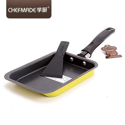 China Sustainable Nonstick Carbon Steel Dazzle Color Egg Roll Pan With Handle Mini Pancake Pan for sale