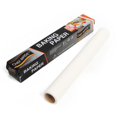 China Viable Custom Size Printing Food Grade Packaging 10m Silicone Oil Paper Baking Paper for sale