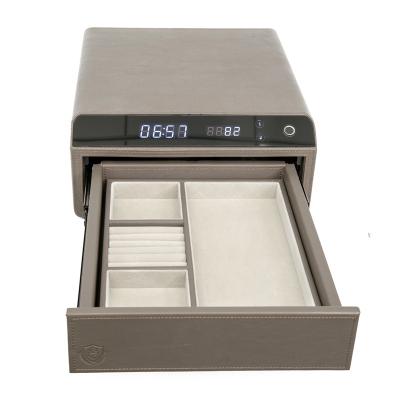 China Mini Household Drawer Cabinet Cabinet Fingerprint Safe Box Automatic Direct Open Safe Security Box for sale