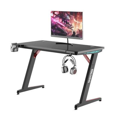 China Custom Computer Table Z-A (Height) Adjustable Ergonomic PC Gaming Desk LED Computer Gaming Desk for sale