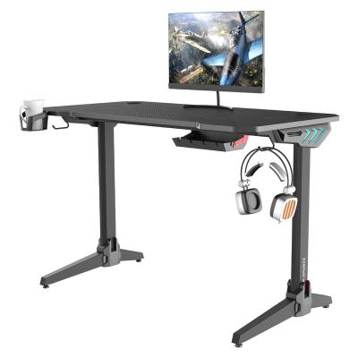 China (Size)High Quality Adjustable Top Selling Professional Computer Gaming Desk RGB Gaming Table PC Gaming Desk for sale