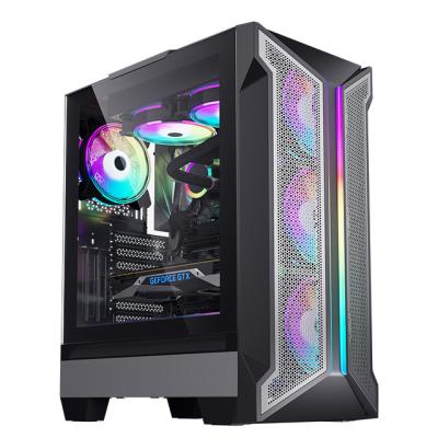 China With Fan Z02 Custom Design Good Quality EATX Mesh And RGB Strip Light Front Panel Computer Gaming Wrap for sale