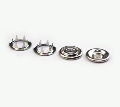 China Factory Custom Wholesale Metal Brass Ring Nickel Free Double Snap 4 Part Fork Knob For Clothing for sale