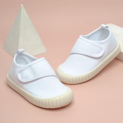 China Breathable Kids Black Casual Canvas Sneakers TPR Sole Shoes for sale