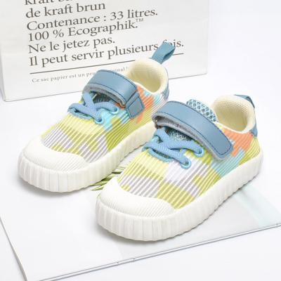 China Wholesale Lightweight Colored Unisex Flat Sneakers Breathable Kids Mesh Kids Tpr Flats Shoes for sale