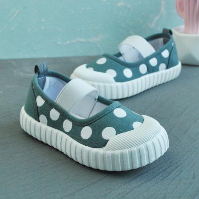 China Wholesale Breathable Kids Princess Shoes Square Toe Polka Dot Canvas Shoes Children Sports Shoes Customize for sale