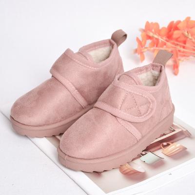 China Snow Fabric Suede Cotton Flat Boot Children's Casual Boots Hook And Loop Double Winter Shoes for sale