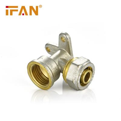 China Water IFAN 16-32mm PEX Brass Fitting 90 Degree Elbow Coupling Adapter PEX Pipe Fittings Brass Elbow With Seated for sale