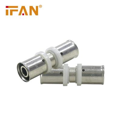 China Water IFAN High Quality Brass Coupling Plumbing Pipe Connector PEX Pipe Fitting Brass Press Fitting for sale