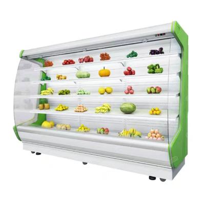 China Multi-temperature Hypermarket Multi-Storey Showcase Refrigerator Open Colder Platform Food Refrigeration Equipment for sale