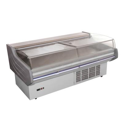 China Commercial Open Type Cooler Meat Fish Display Single-Temperature Showcase for sale