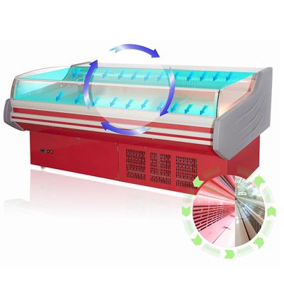 China Single-temperature fresh meat display cooler showcase for supermarket butchery equipment cold meat display cooler for sale