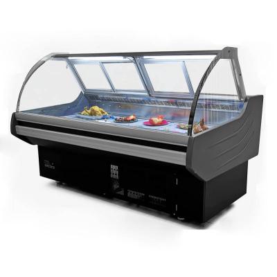 China Single-temperature service over colder meat showcase self serve fish cooler for sale