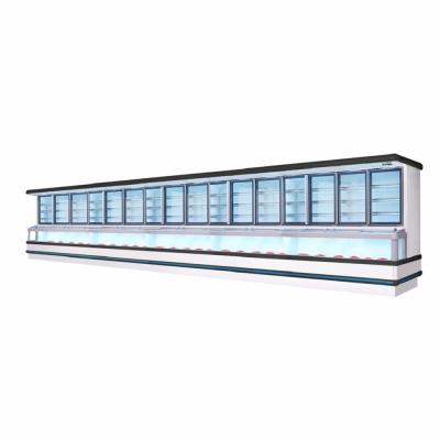 China Double-temperature wall case freezer for frozen food display cooler/display freezer for supermarket dairy products Double-temperature for sale