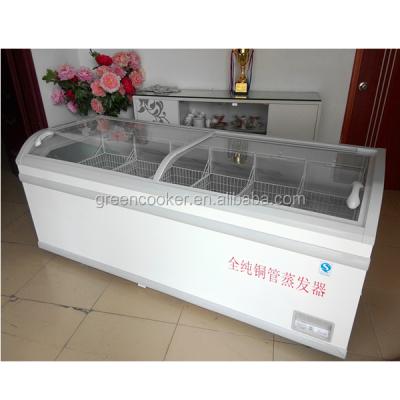 China New Single-temperature Supermarket 710L Freezer Chest Freezer With Shelf for sale