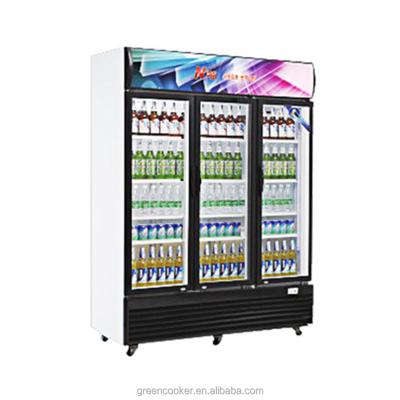 China Large Bottle Operated COMPRESSOR Glass Commercial Door Display Cooler Refrigerator Showcase for sale