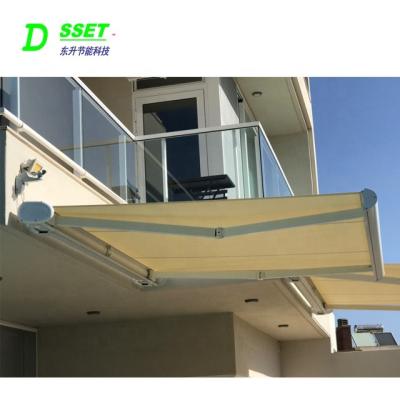 China Full Cassette Awning Balcony Acrylic Motorized Folding Arm Tent for sale