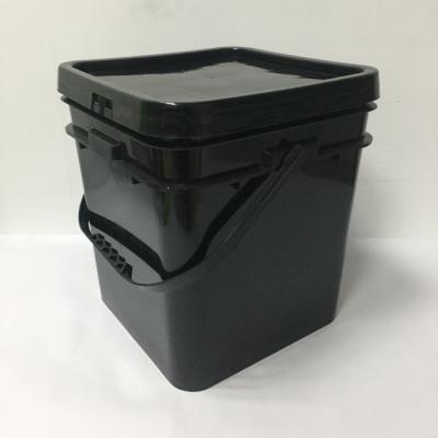 China Eco-friendly Food Grade 5 Gallon 20L Bucket Bucket Black Square Plastic Plastic for sale