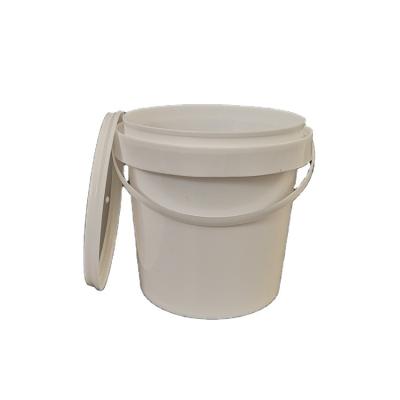 China Airtight White Pet Food 1-30 Liter Food Grade Catering Mixing Plastic Buckets With Lid And Handle Pail Barrel Storage Container for sale