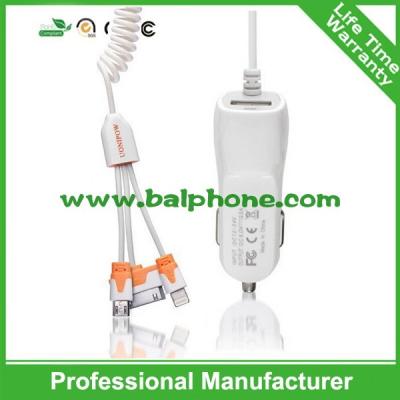 China portable Single USB Car Charger+micro cable/i6 cable for OEM factory wholesale for sale