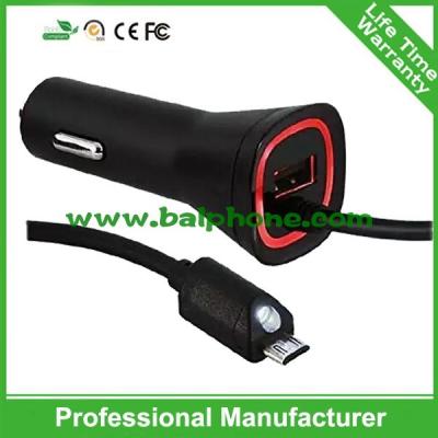 China car charger with retractable cable for Andriod/V8 for sale