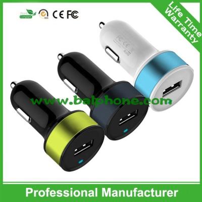 China Promotional colorful single USB car charger for smartphone for sale