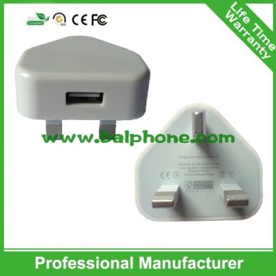 China Wholesale UK plug 1 port single USB travel wall charger for cell phone for sale