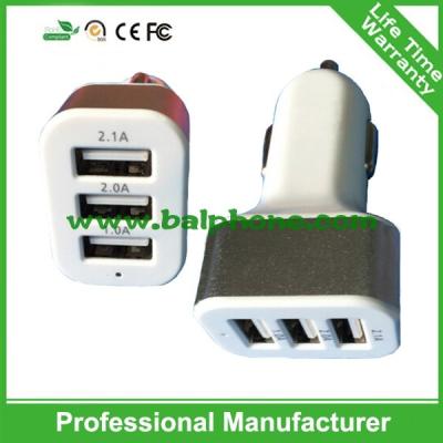 China 4.8A Aluminum 3 USB car charger for sale