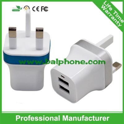 China UK Plug 2 usb wall usb charger 5V2.1A for sale