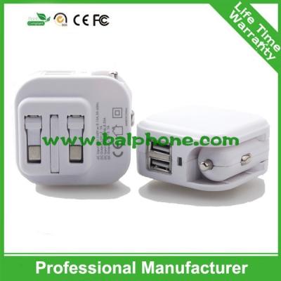 China 5v 2.1A 2 port usb car and home charger with EU plug for sale