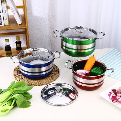 China Sustainable Cooking Pot Sets Colorful Kitchenware Wok Set New Model Soup Wok for sale