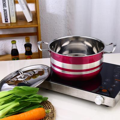 China Pot Soup Wok Style Induction Gas Stove Viable Cooking Colorful Kitchenware The New Place The Stainless Steel Factory for sale