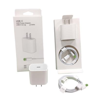 China Original Fast Charging PD 20W Mobile Phone Wall Charger EU USA Plug Type C Speed ​​USB Adapter & C Cable For iPhone Apple 11 12 13 14 for sale