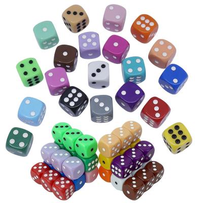 China We Have 10000 Styles For You To Choose Wholesale 16mm Dice Game Acrylic Colorful Gemstone Square Round Corner D6 Board Dices 16 Mm Play Standard 6 Sided Plastic Game for sale