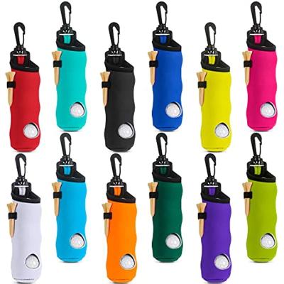 China We Have 10000 Styles For You To Choose Golf Ball Tee Holder Neoprene Pouch Carry Waist Belt Clip Hook Bag Multicolor Portable Golf Balls Accessories Holder Golfer Gift for sale