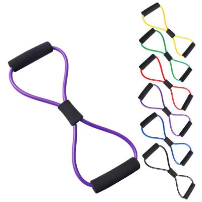 China We have 10000 styles for you to choose Eight Shape Resistance Bands Expanding Fitness Pull Rope Chest Expander Chest Expander Figure 8 Training Resistance Band With Padded Handles for sale