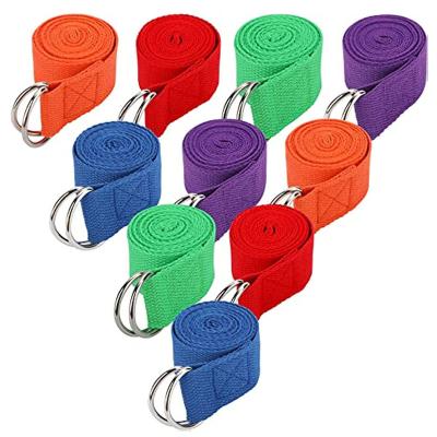 China We have 10000 styles for you to choose from Yoga Strap Exercise Stretch Bands For Flexibility Adjustable Metal D Ring Buckle Loop Non Elastic Belt Straps Fitness Workouts for sale