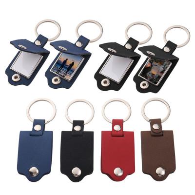 China We have 10000 styles for you to choose from New Arrival Case Keychains Sublimation Blank Metal Frame Blank Metal Frame Family Photo Diy Gift PU Leather Key Chain Digitally Personalized for sale