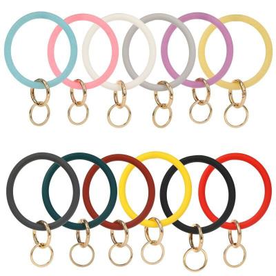 China We have 10000 styles for you to choose silicone to sparkle wholesale Anti-lost Fasion circle keychain chic O loop bracelet key chain for women wrist strap sport key jewelry for sale