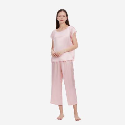 China Custom 100 QUICK DRY silk pajamas ladies summer silk pajamas shorts sets for women chinese wholesale for sale