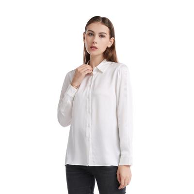 China Anti-pilling Silk Shirt Women Customize To Mark Luxury 100% Mulberry Silk Long Sleeve Shirt For Office Lady for sale