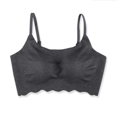 China Second-generation gathering QUICK-DRY cooling no steel back one-piece bra seamless beauty sleep ring yoga ladies sports bra for sale