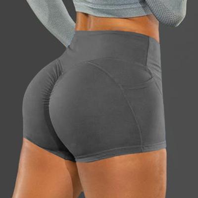 China Women's Breathable Butt Lifting Adjustable High Waist Yoga Shorts Ruched Textured Hot Pants Exercise Leisure Sports Gaiters for sale