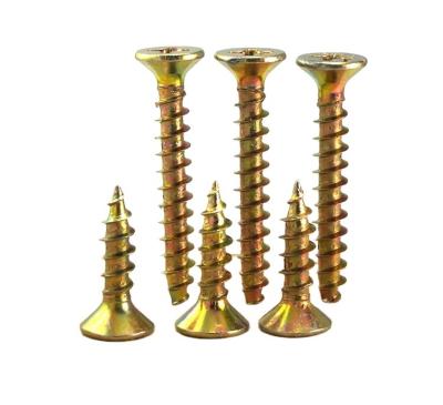 China Flat Yellow Galvanized Chipboard Self Tapping Wood Screw for sale