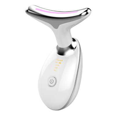 China Wrinkle Remover Three Color Light EMS Face And Neck Vibration Massager Lifting Anti Wrinkle Skin Tightening Beauty Equipment for sale