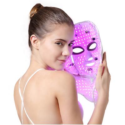 China Blood Vessel Removal 7 Color LED Light Therapy Face Beauty Machine LED Neck Facial Mask With Microcurrent For Skin Whitening Device DHL Free Shipping for sale