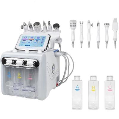 China Exfoliators 6 in 1 H2O2 Whitening Small Bubble Skin Lifting RF Beauty Equipment Hydraulic Facial Microdermabrasion Machine for sale